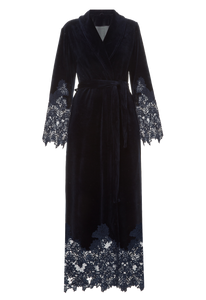 Длинный халат Suavite lace-long-robe-slp106-19-blu-marielle-w