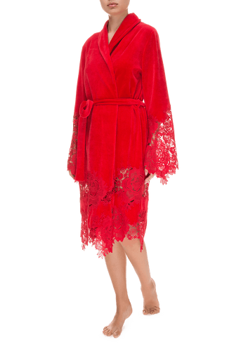Халат короткий Suavite lace-short-robe-slp101-19-rd-marielle-w