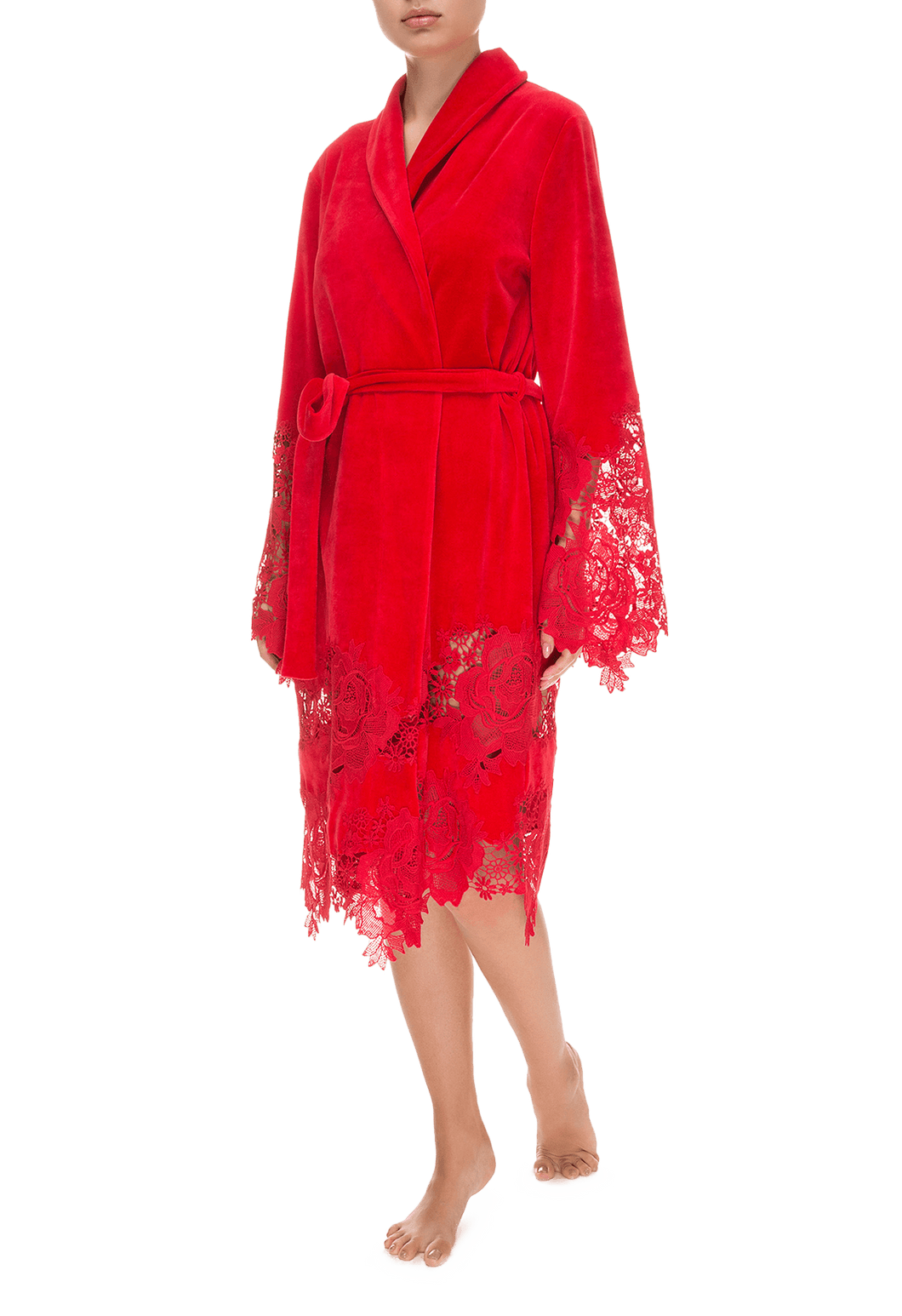 Халат короткий Suavite lace-short-robe-slp101-19-rd-marielle-w