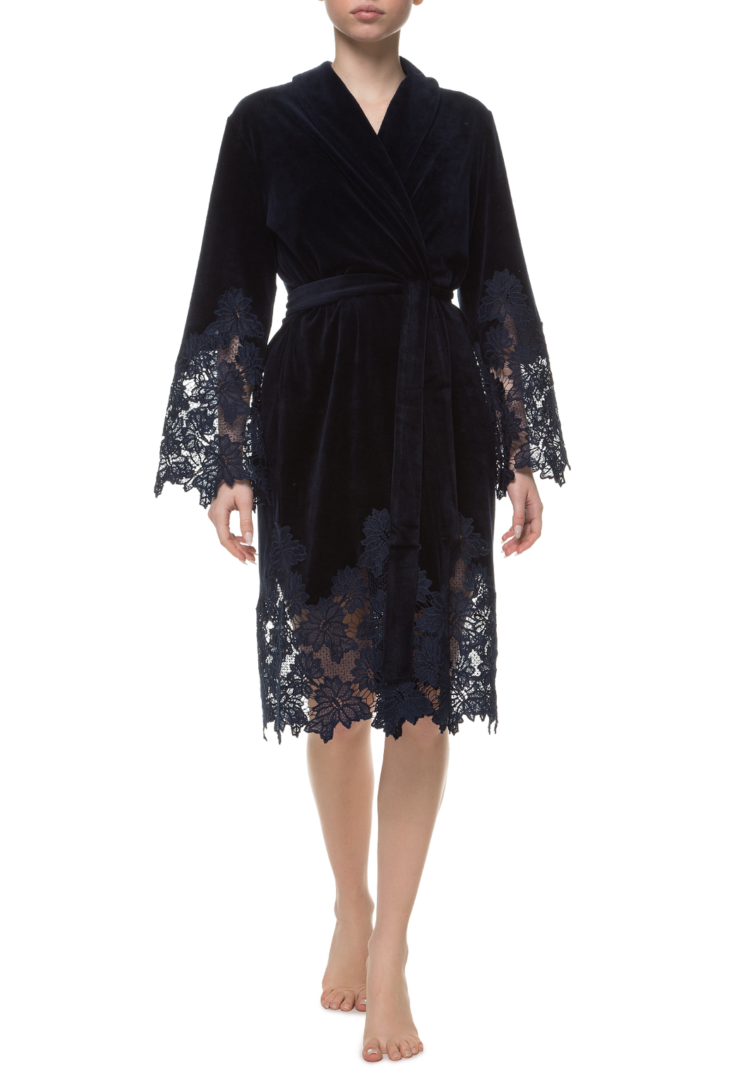 Короткий халат Suavite lace-short-robe-slp99-19-blu-marielle-w