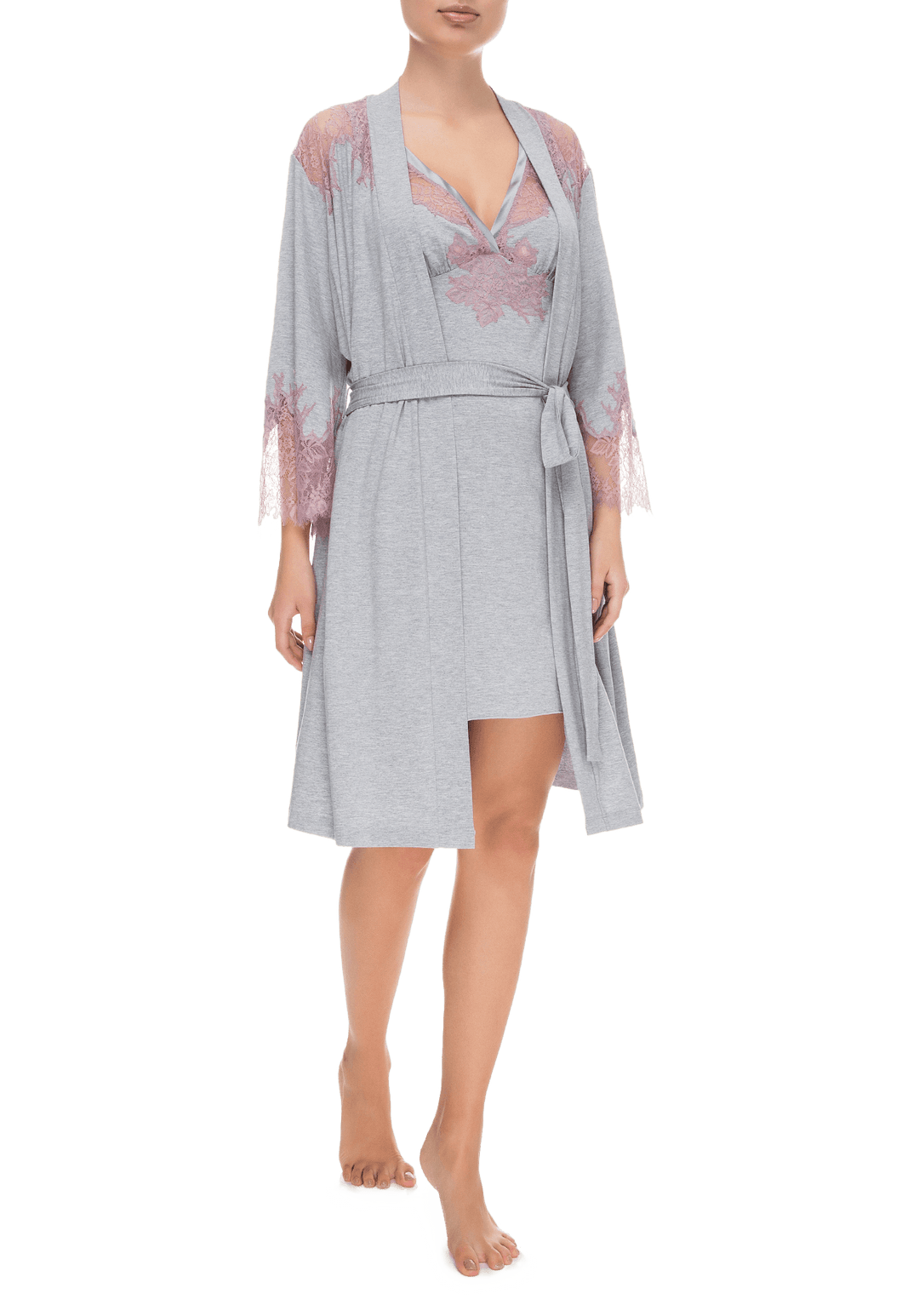 Халат Suavite lace-short-robe-slp86-19-g-deniz-w