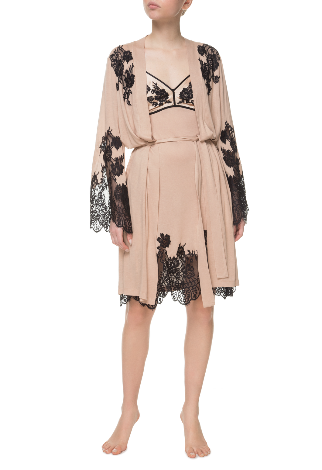 Короткий халат Suavite lace-short-robe-slp88-19-b-jacqueline-w