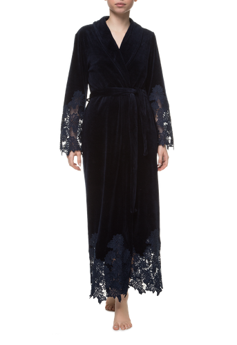 Длинный халат Suavite lace-long-robe-slp106-19-blu-marielle-w