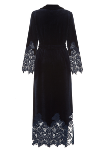 Длинный халат Suavite lace-long-robe-slp106-19-blu-marielle-w