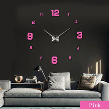 Modern Frameless DIY Wall Clock Large 3D Wall Watch Non Ticking for Living Room Bedroom Kitchen