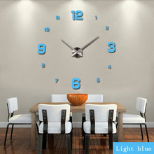 Modern Frameless DIY Wall Clock Large 3D Wall Watch Non Ticking for Living Room Bedroom Kitchen