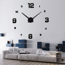 Modern Frameless DIY Wall Clock Large 3D Wall Watch Non Ticking for Living Room Bedroom Kitchen