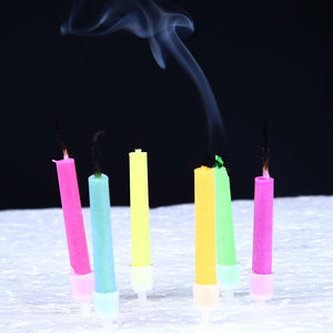 ColorFlame Candles with Colored Flames (6 per box, holders included)