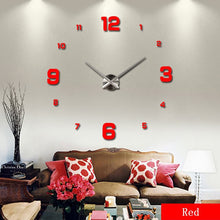 Modern Frameless DIY Wall Clock Large 3D Wall Watch Non Ticking for Living Room Bedroom Kitchen